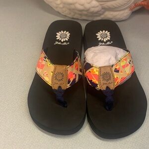Yello Box  Colorful Floral Print Flip Flop Sandals